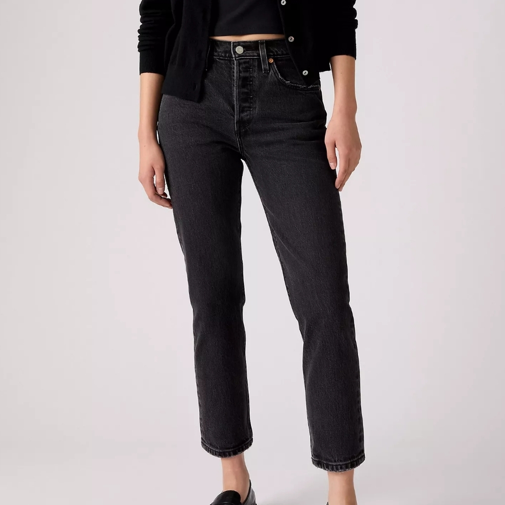 Levi's 501 Cropped Ff Topic Black Sz 26 Nwt - Picture 3 of 12